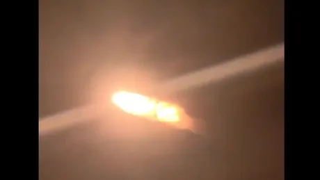 Explozia rachetei Long March 7A la scurt timp după lansare.
