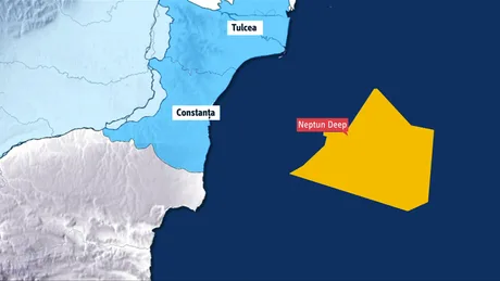 Harta Mării Negre evidențiază zona Neptun Deep și provocările de securitate.