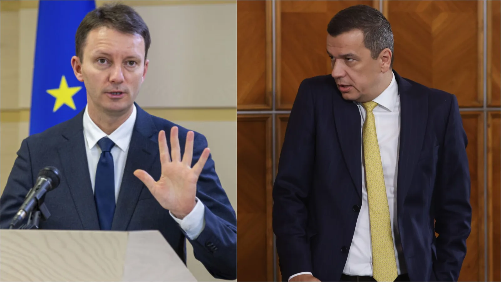 Siegfried Mureșan și Sorin Grindeanu discută despre votul pentru noul guvern.