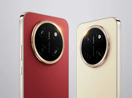 Două telefoane cu design elegant, camere rotunde și culori diferite.