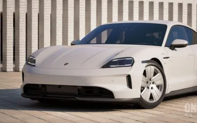Model electric Porsche Taycan, cu un design modern și elegant.
