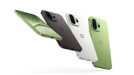 Smartphone-uri OnePlus în culori variate, design modern și elegant.
