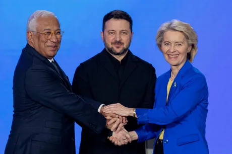 Zelenski, Costa și von der Leyen discută despre aderarea Ucrainei la UE.