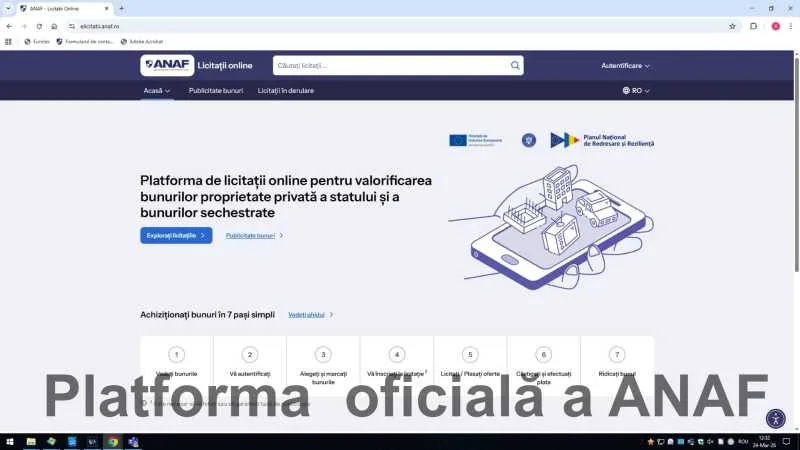 Noua platformă ANAF facilitează licitațiile online pentru bunuri sechestrate.