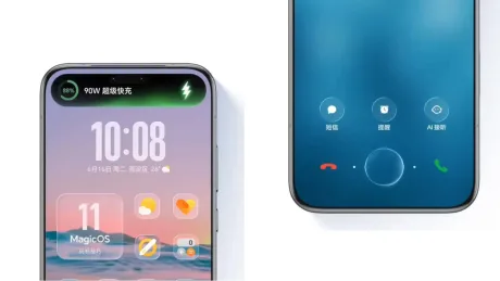 Interfața Android 17 de la Honor cu design modern și fluid inspirat de Liquid Glass.