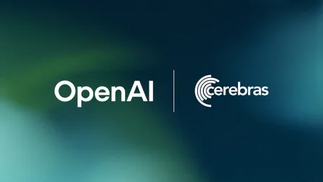 Logo-urile OpenAI și Cerebras pe un fundal abstract.