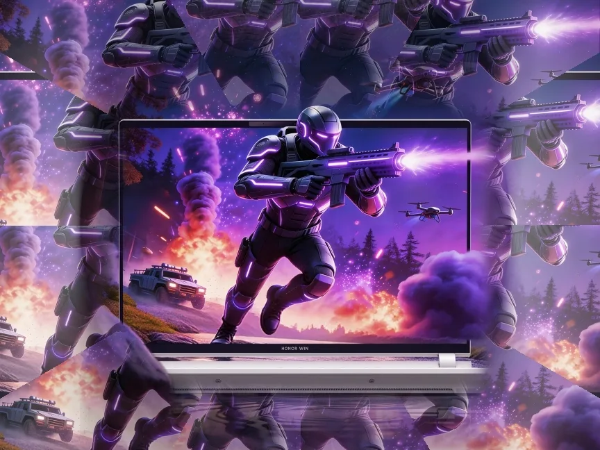 Laptopul Honor WIN H9 cu ecran 3D și răcire avansată pentru gaming.