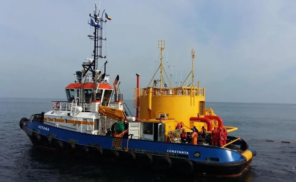 Remorcherul Astana în Portul Midia, pregătit pentru predare autorităților maritime.