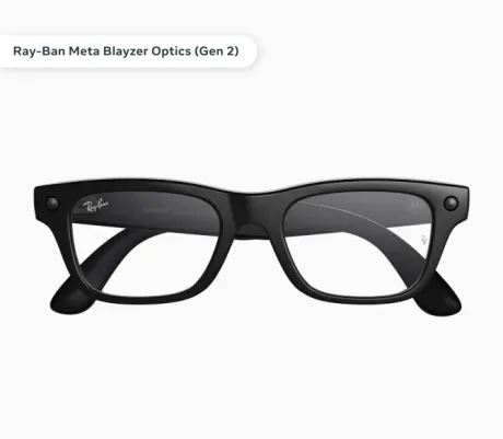 Ochelari inteligenți cu design modern, fără lentile vizibile, pe fundal alb.