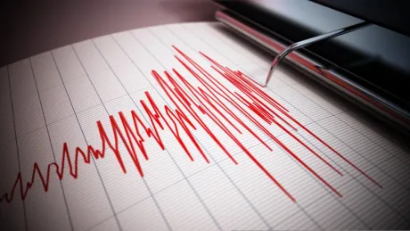 Seismograf înregistrând activitatea seismică după cutremurul din Mindanao.