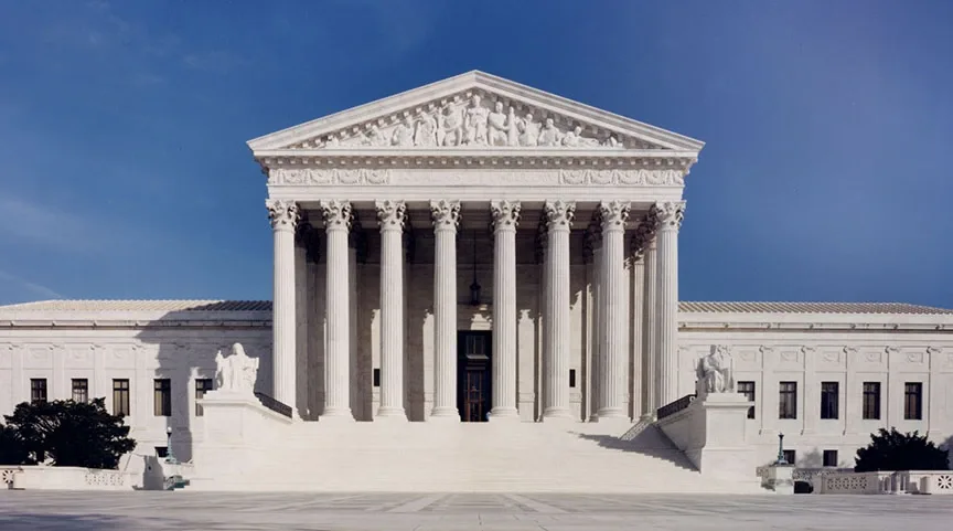 Clădirea Curții Supreme din SUA, simbol al justiției americane.