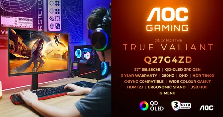 Monitor QHD de 27 inch cu rată de refresh de 280 Hz și luminozitate maximă de 1000 nits.