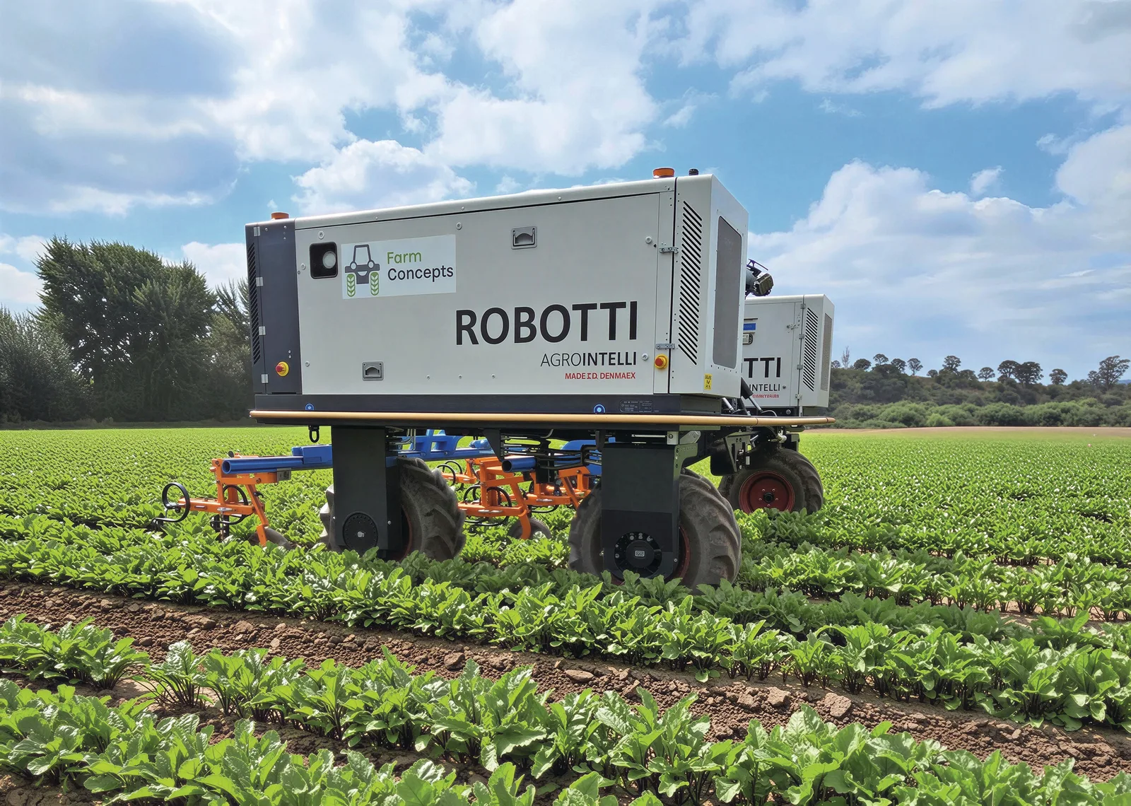 Robotul Robotti în acțiune pe o fermă ecologică din Australia.