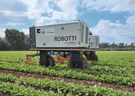 Robotul Robotti în acțiune pe o fermă ecologică din Australia.