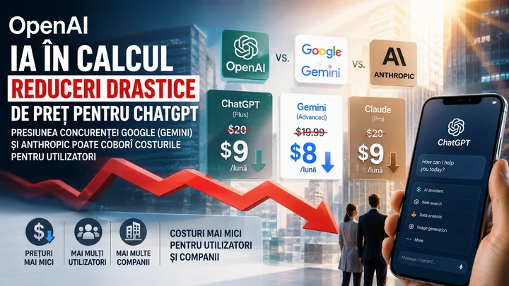 OpenAI analizează reduceri de prețuri pentru ChatGPT în fața concurenței.