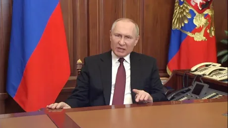 Vladimir Putin discută despre mobilizarea militară în Rusia.