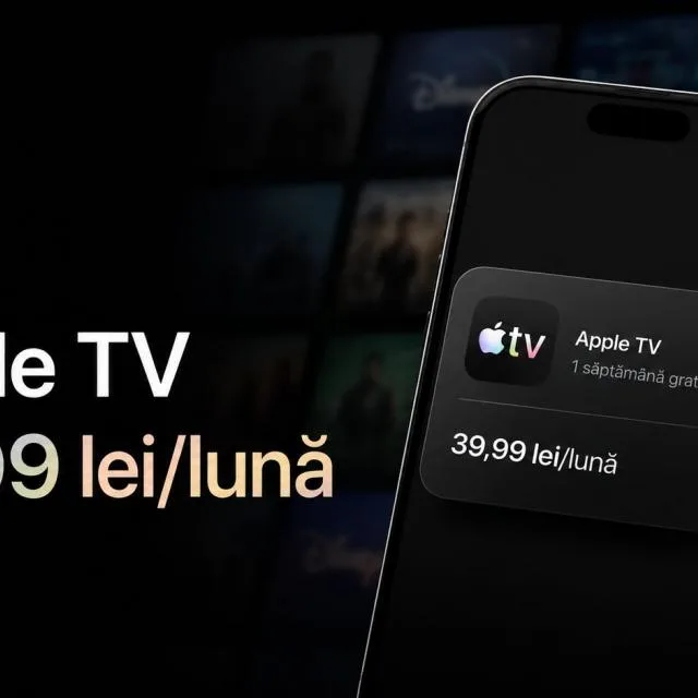 Apple TV disponibil în România cu abonament lunar și probă gratuită.