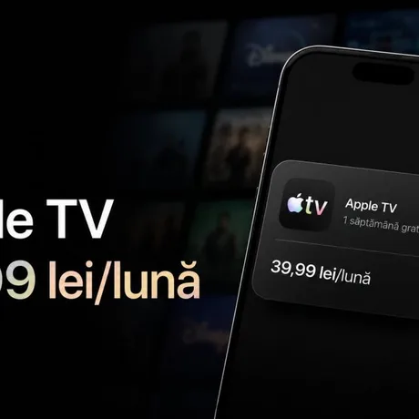 Apple TV disponibil în România cu abonament lunar și probă gratuită.