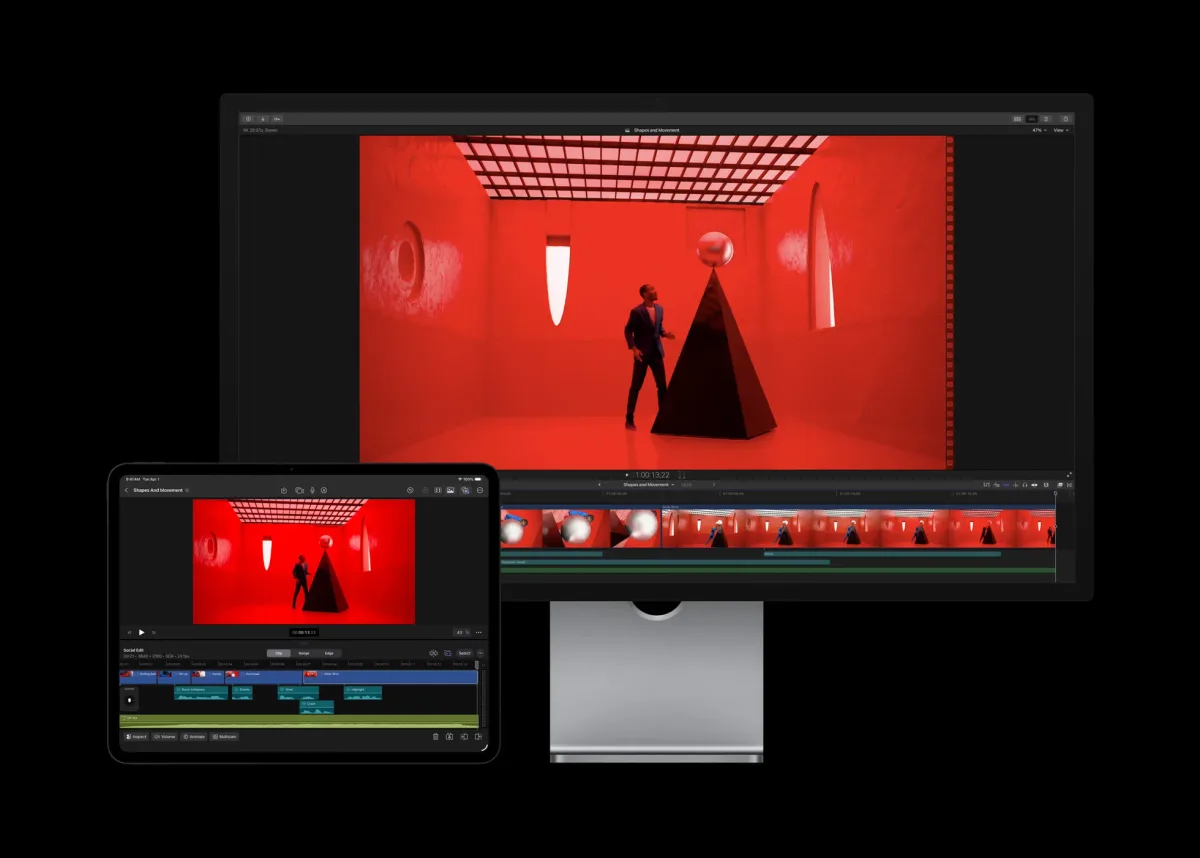 Interfață de editare video pe ecranul unui laptop.