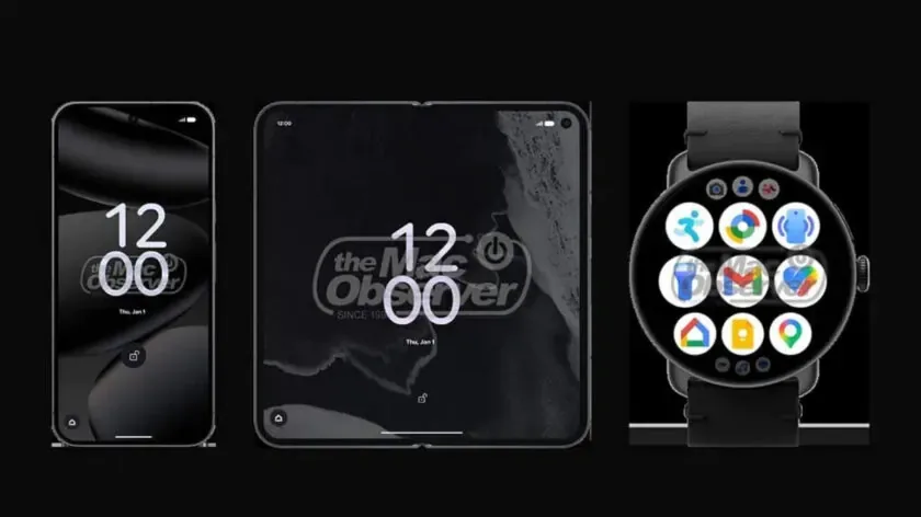 Capturi de ecran cu interfața Google Pixel 11 Pro Fold și Pixel Watch 5
