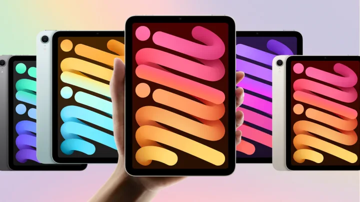 iPad Mini cu design nou, culori vibrante, în mână