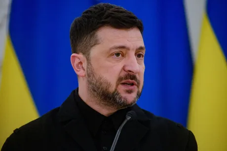 Președintele Zelenski discutând despre producția de drone în Germania.