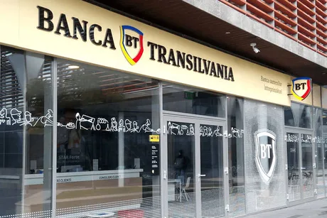 Sediul Băncii Transilvania, o instituție financiară importantă din România.