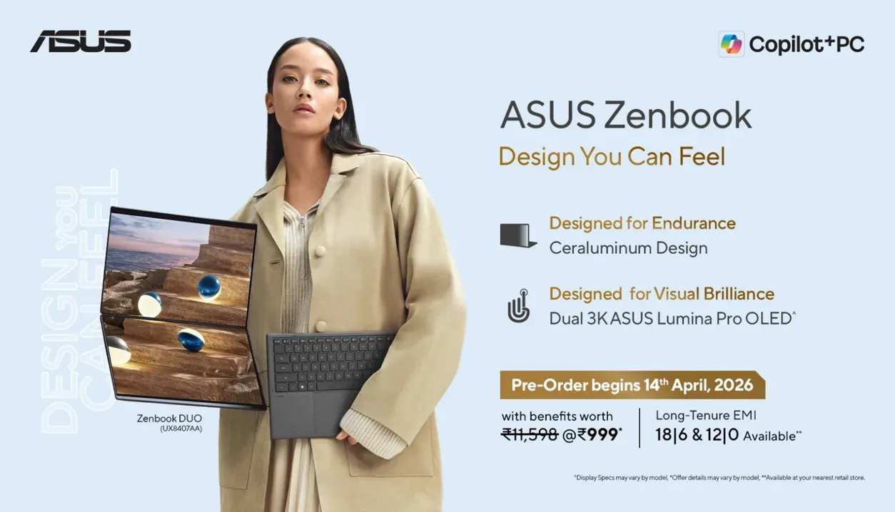 Laptop Zenbook cu design Ceraluminum și ecran OLED 3K.