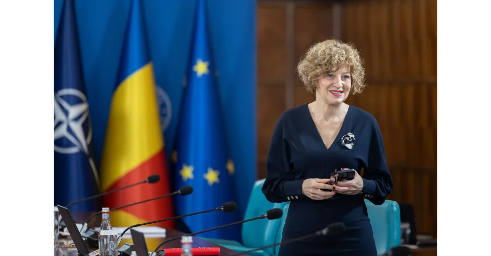 Vicepremierul Oana Gheorghiu discutând despre pensiile speciale ale magistraților.