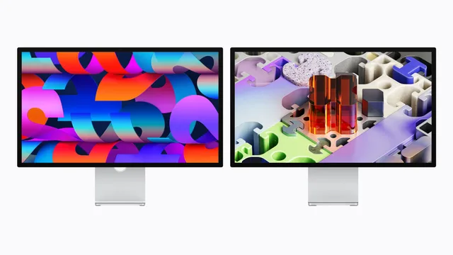 Două monitoare Studio Display 2026 pentru profesioniști în editare video.