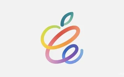 Logo colorat Apple, simbolizând inovația tehnologică și produsele viitoare.