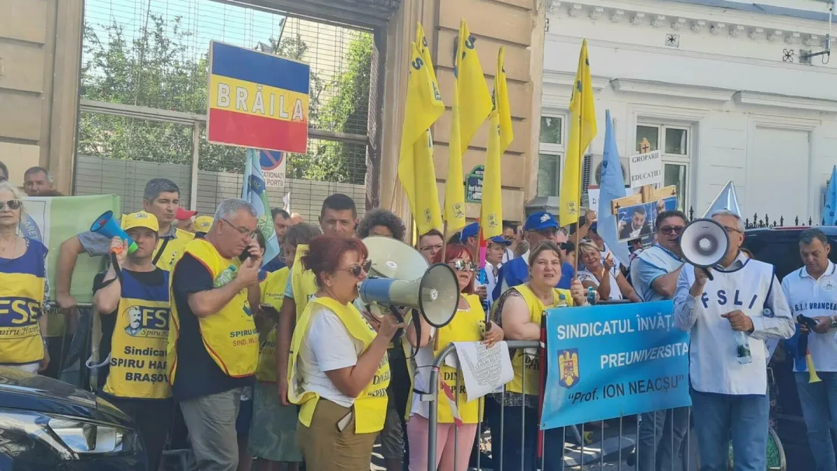 Protest al cadrelor didactice pentru apărarea posturilor din Educație