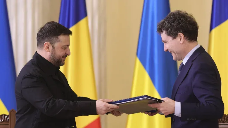 Nicușor Dan și liderul ucrainean discutând despre colaborare.