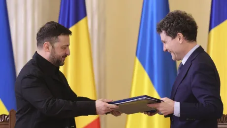 Nicușor Dan și liderul ucrainean discutând despre colaborare.