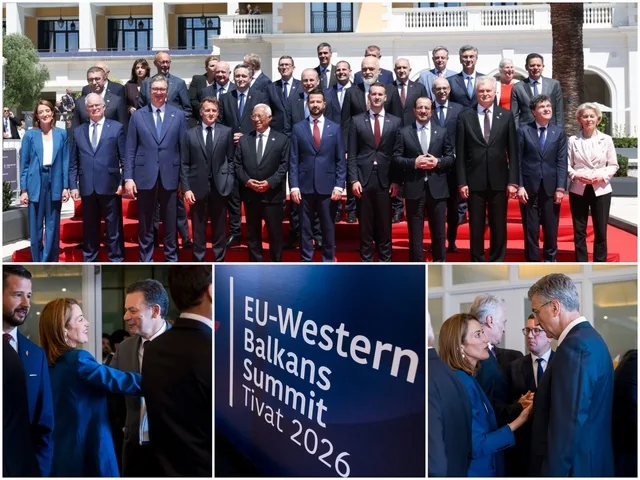 Lideri europeni la summitul de la Tivat, discutând despre integrarea Balcanilor de Vest în UE.