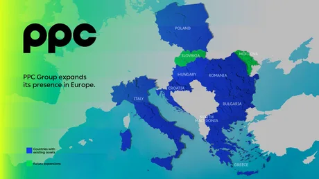 Harta Europei cu țările în care PPC își extinde activitatea.