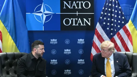 Întâlnire între liderii Trump și Zelenski pentru negocieri de pace.
