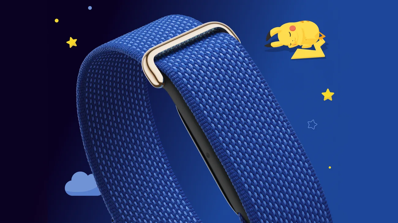 Brățară Fitbit Air Special Edition cu design inspirat din Pokémon Sleep.