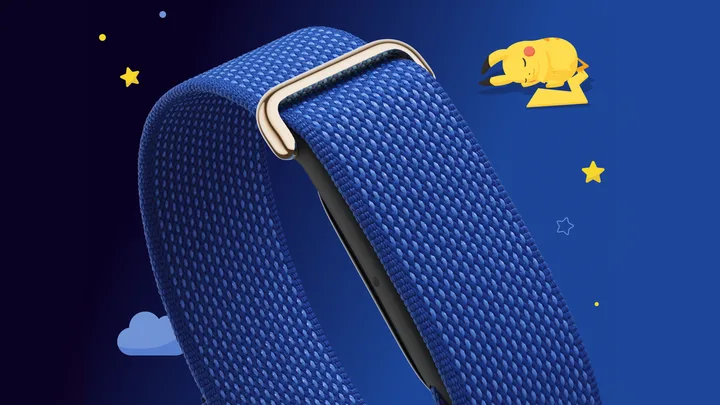 Brățară Fitbit Air Special Edition cu design inspirat din Pokémon Sleep.