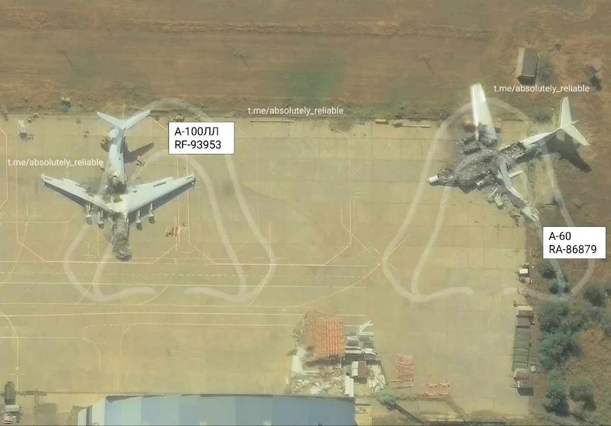 Deteriorarea elicopterelor rusești la baza aeriană din Taganrog.